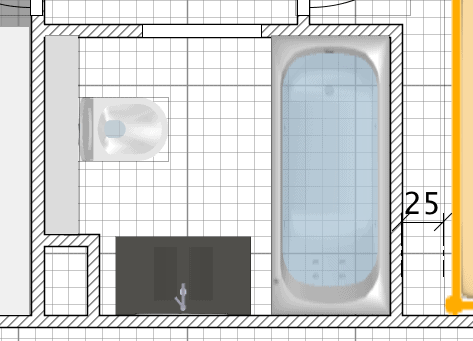 Reformar un baño para hacerlo más pequeño - Croquis baño nuevo