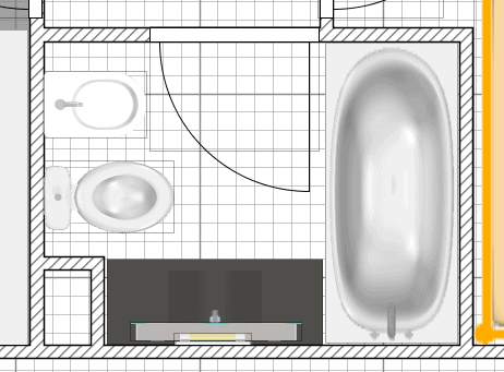 Reformar un baño para hacerlo más pequeño - Croquis baño original